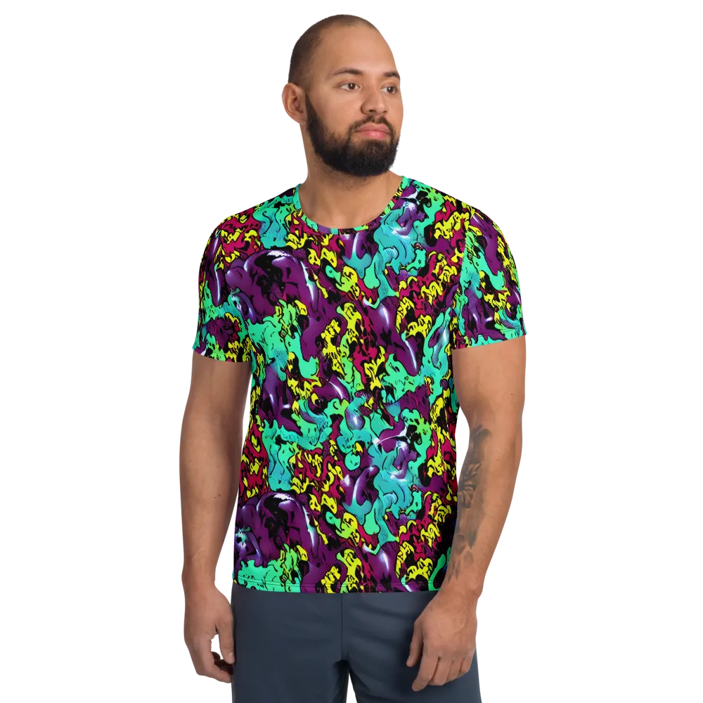 Electric Jurassic on Men's Athletic T-Shirt — Front