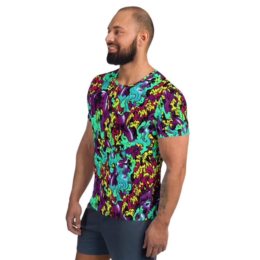 Electric Jurassic on Men's Athletic T-Shirt — Left