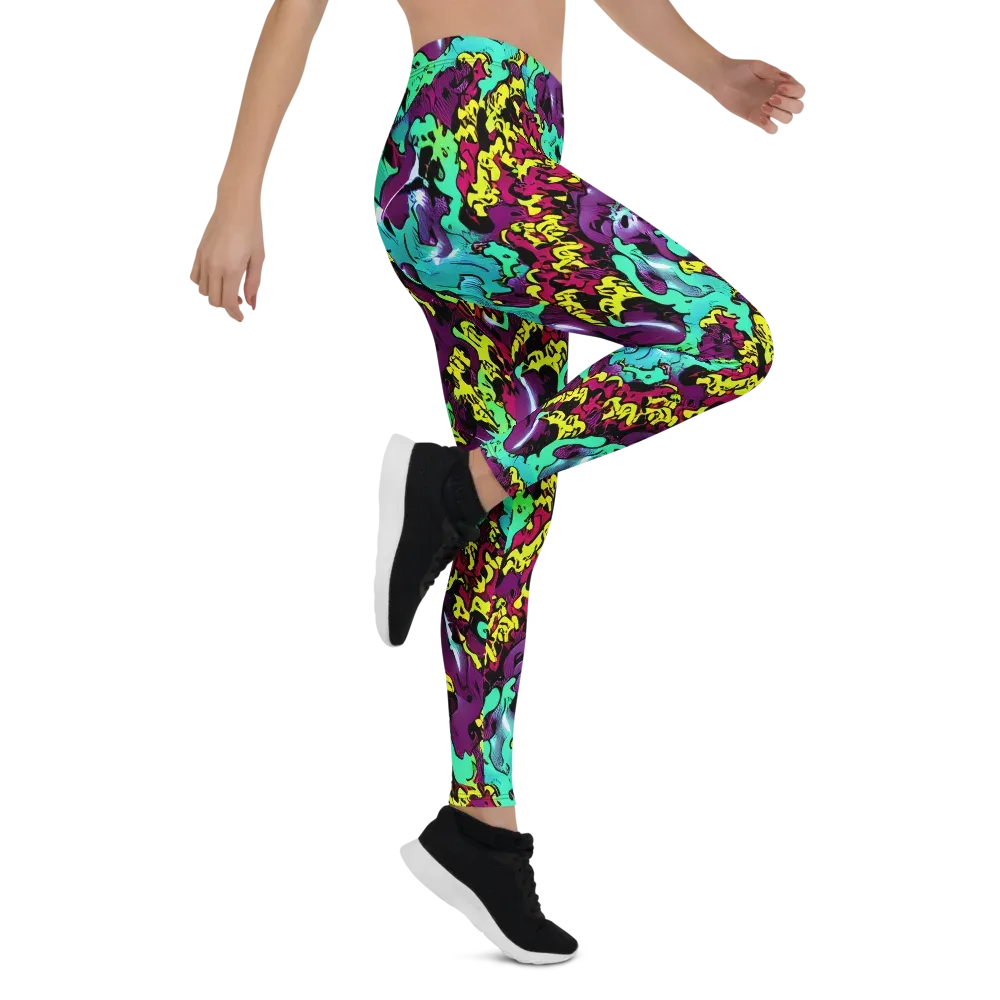 Electric Jurassic on Leggings — Right