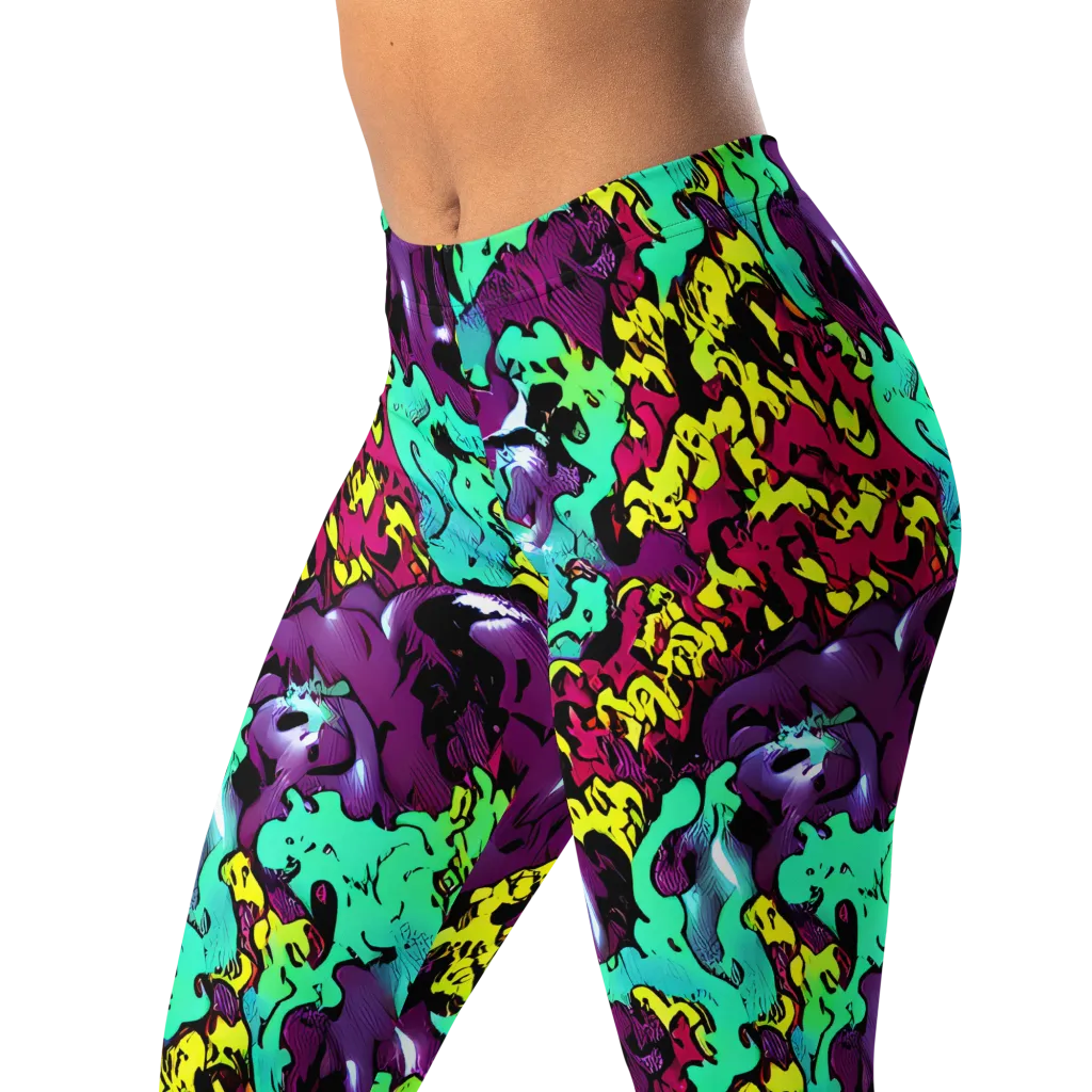Electric Jurassic on Leggings — Left Front