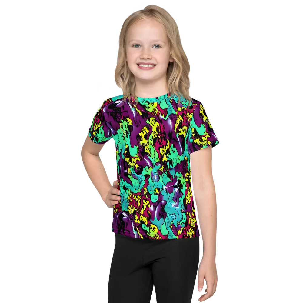 Electric Jurassic on Kids Crew Neck T-Shirt — Front