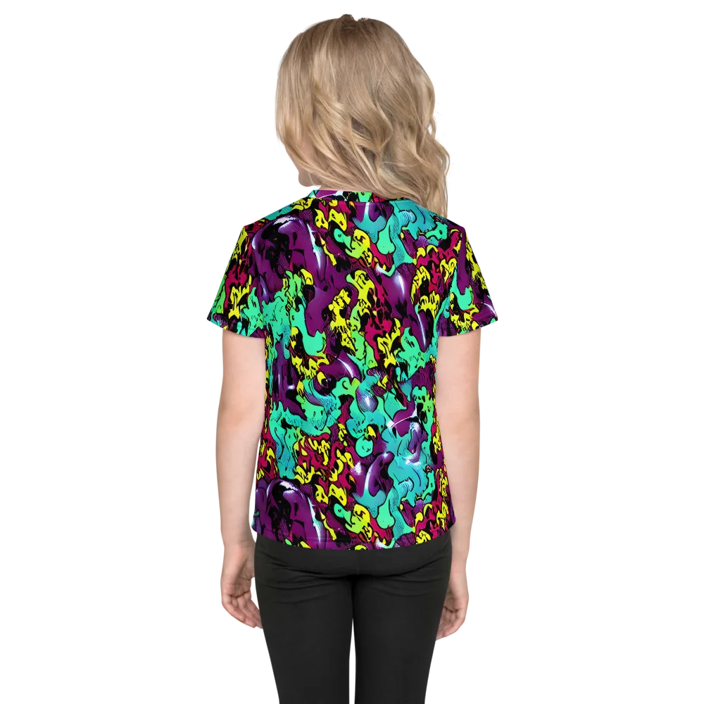 Electric Jurassic on Kids Crew Neck T-Shirt — Back