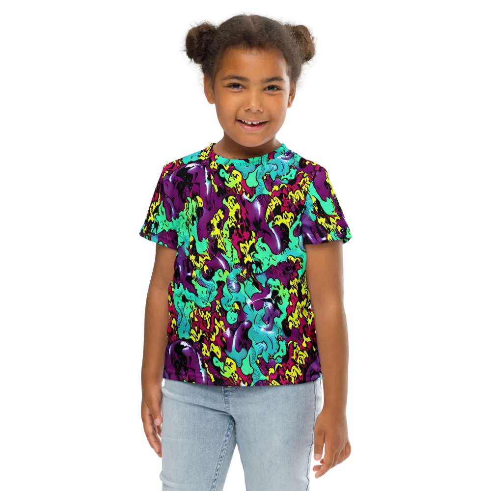 Electric Jurassic on Kids Crew Neck T-Shirt — Front