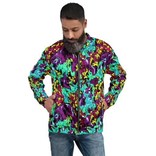 Electric Jurassic on a Bomber Jacket