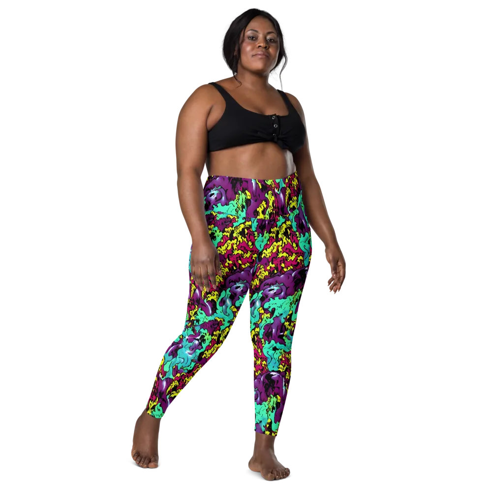 Electric Jurassic on Leggings with Pockets — Front