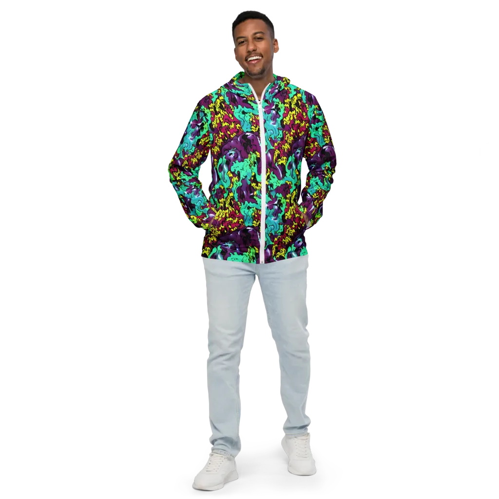 Electric Jurassic on Men's Windbreaker — Front