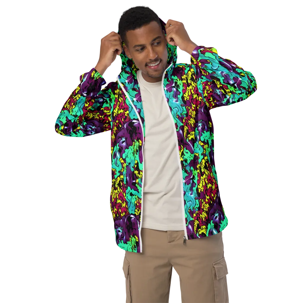 Electric Jurassic on Men's Windbreaker — Front