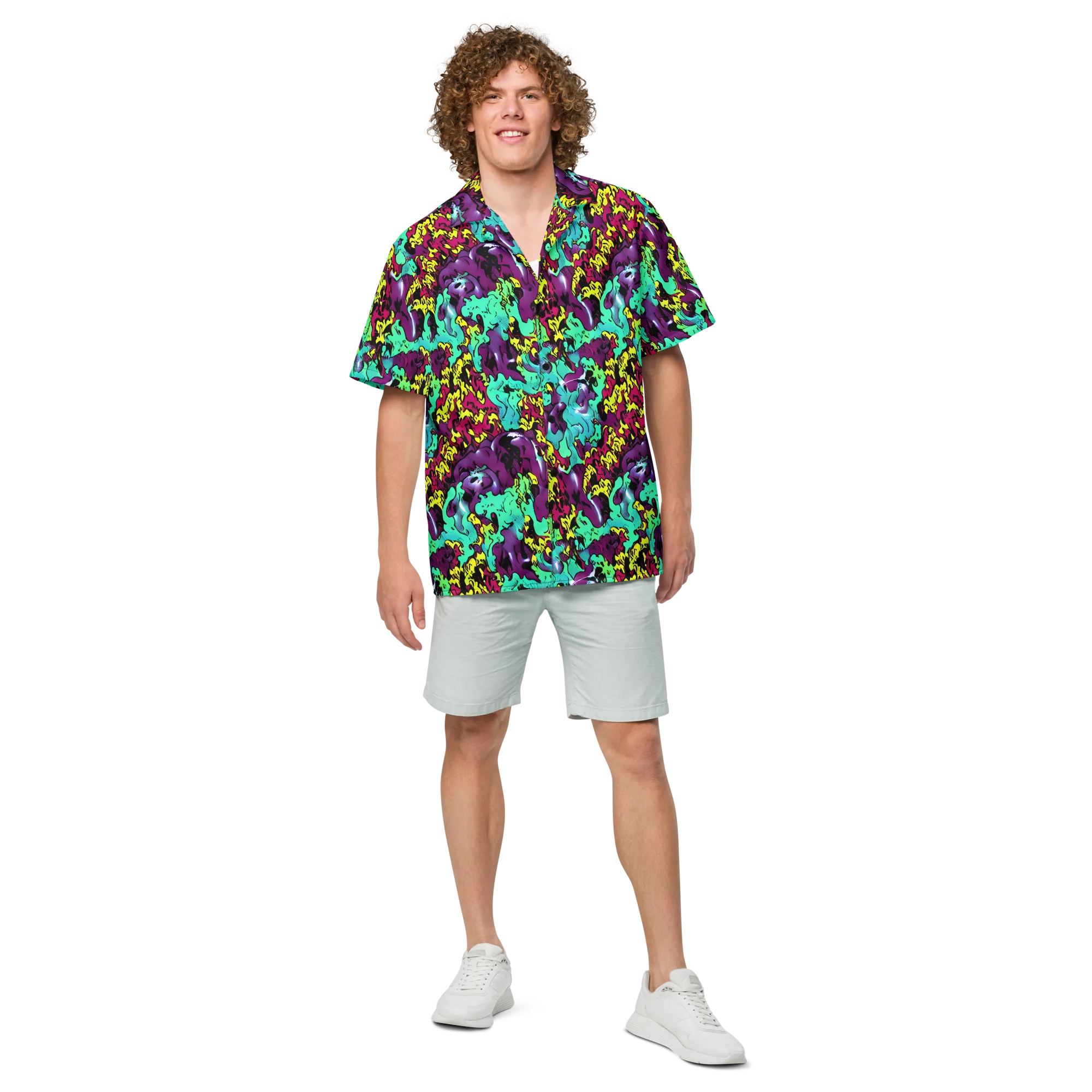 Electric Jurassic on Button Shirt — Front