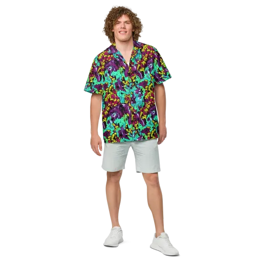 Electric Jurassic on a Button Shirt