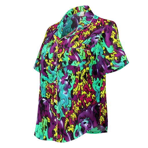 Electric Jurassic on a Women's Short Sleeve Pajama Top