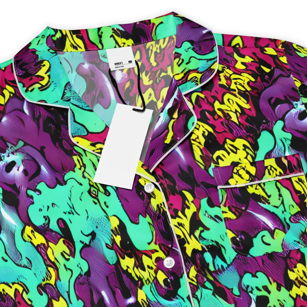 Electric Jurassic on Women's Short Sleeve Pajama Top — Product details