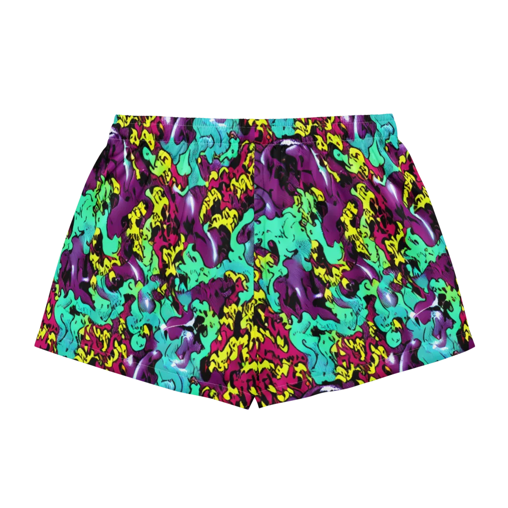 Electric Jurassic on Women's Pajama Shorts — Back