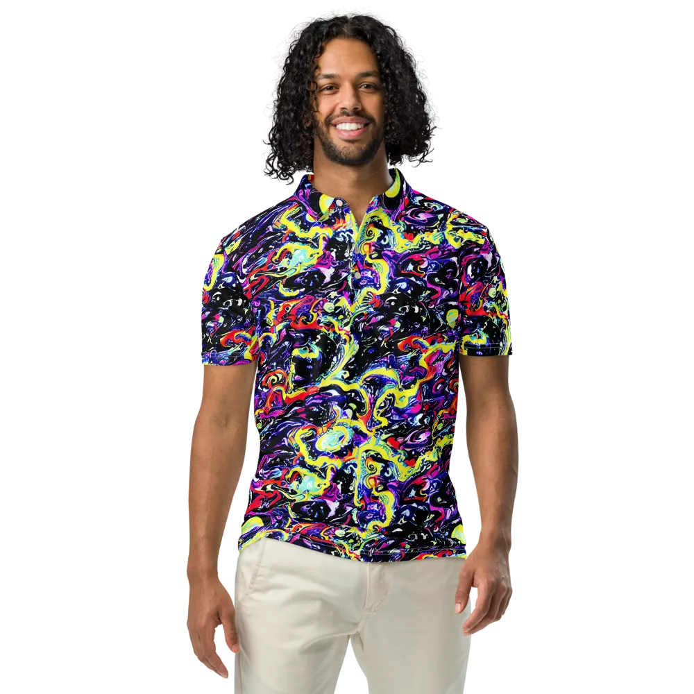 Ultraviolet Whirlpool on Men's Slim Fit Polo Shirt — Front