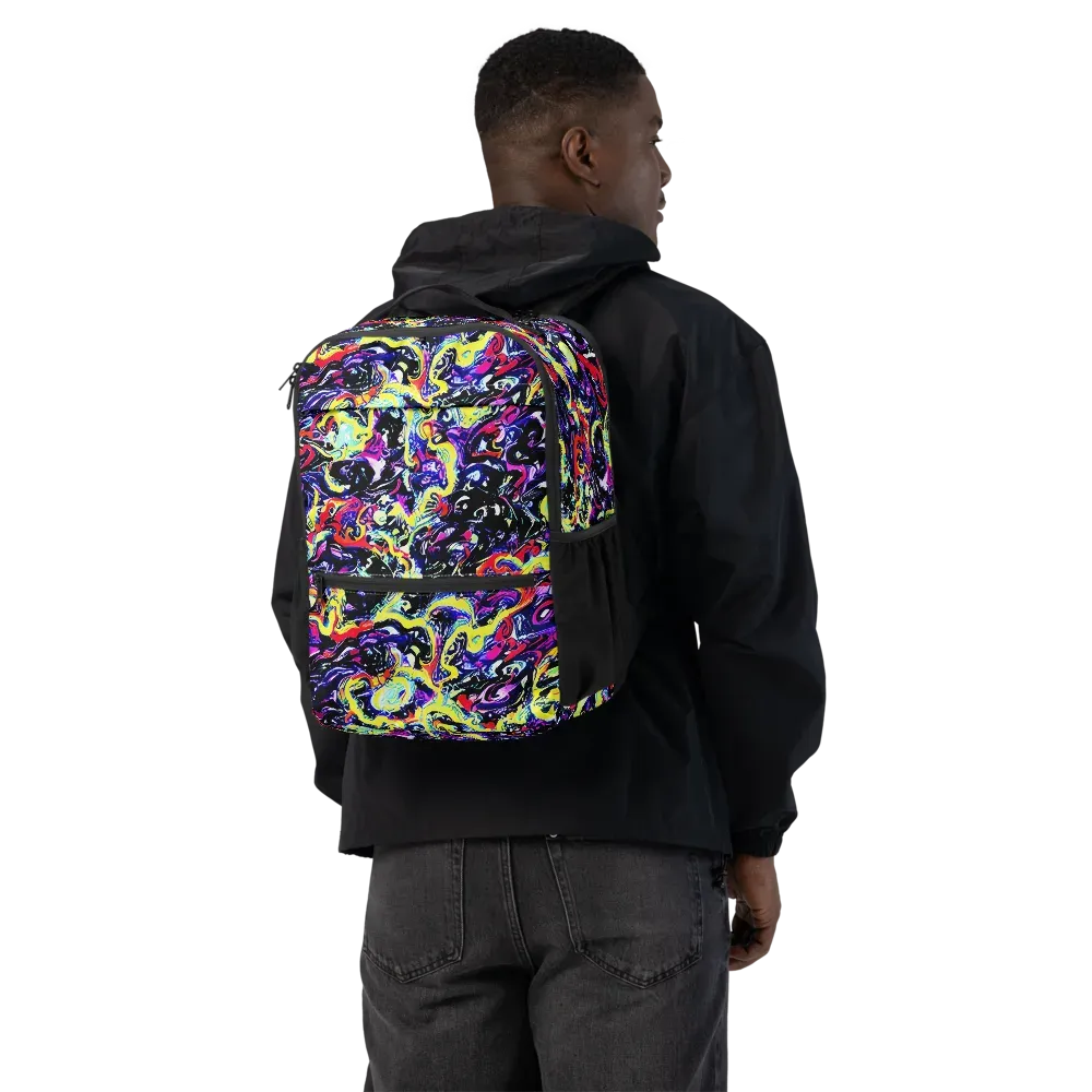 Ultraviolet Whirlpool on Utility Backpack — Back