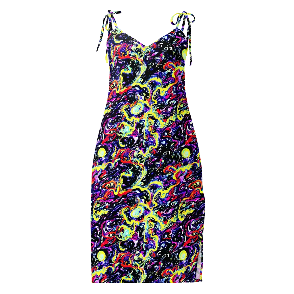 Ultraviolet Whirlpool on Slip Dress — Front