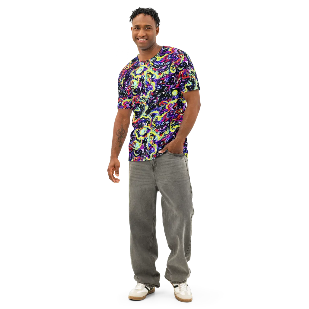 Ultraviolet Whirlpool on Men's Cotton Crew Neck T-Shirt — Front
