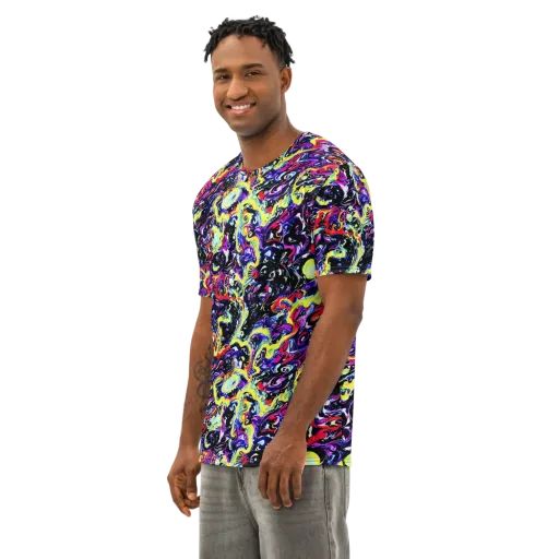 Ultraviolet Whirlpool on a Men's Cotton Crew Neck T-Shirt