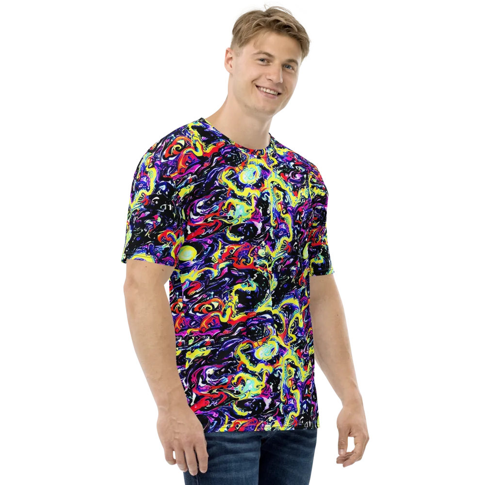 Ultraviolet Whirlpool on Men's Crew Neck T-Shirt — Right