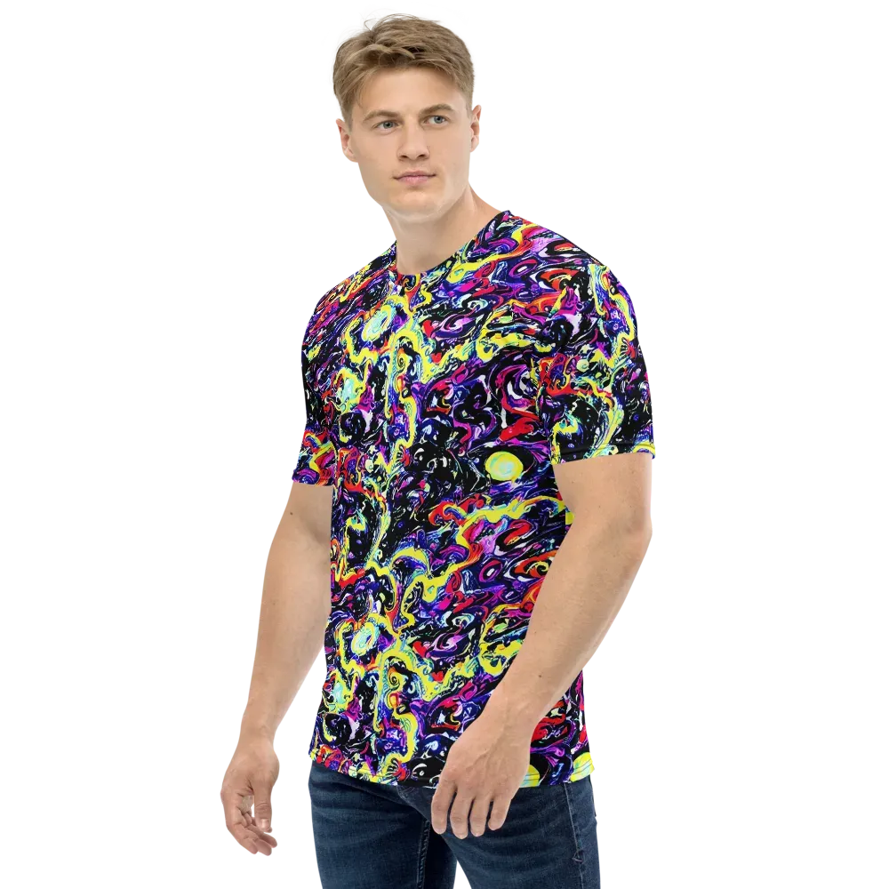 Ultraviolet Whirlpool on Men's Crew Neck T-Shirt — Left