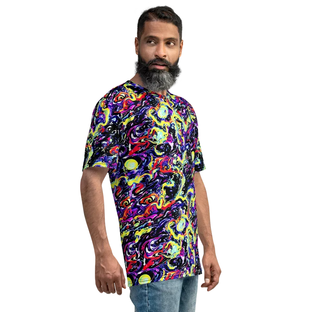 Ultraviolet Whirlpool on Men's Crew Neck T-Shirt — Right