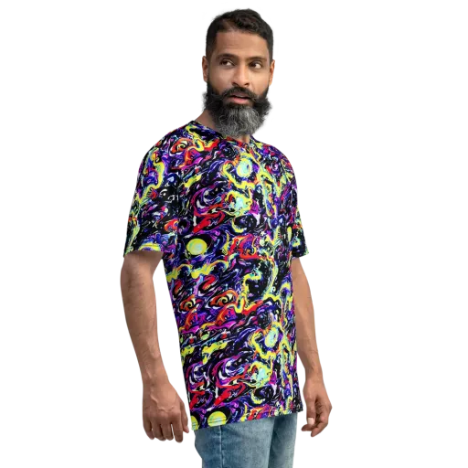 Ultraviolet Whirlpool on a Men's Crew Neck T-Shirt