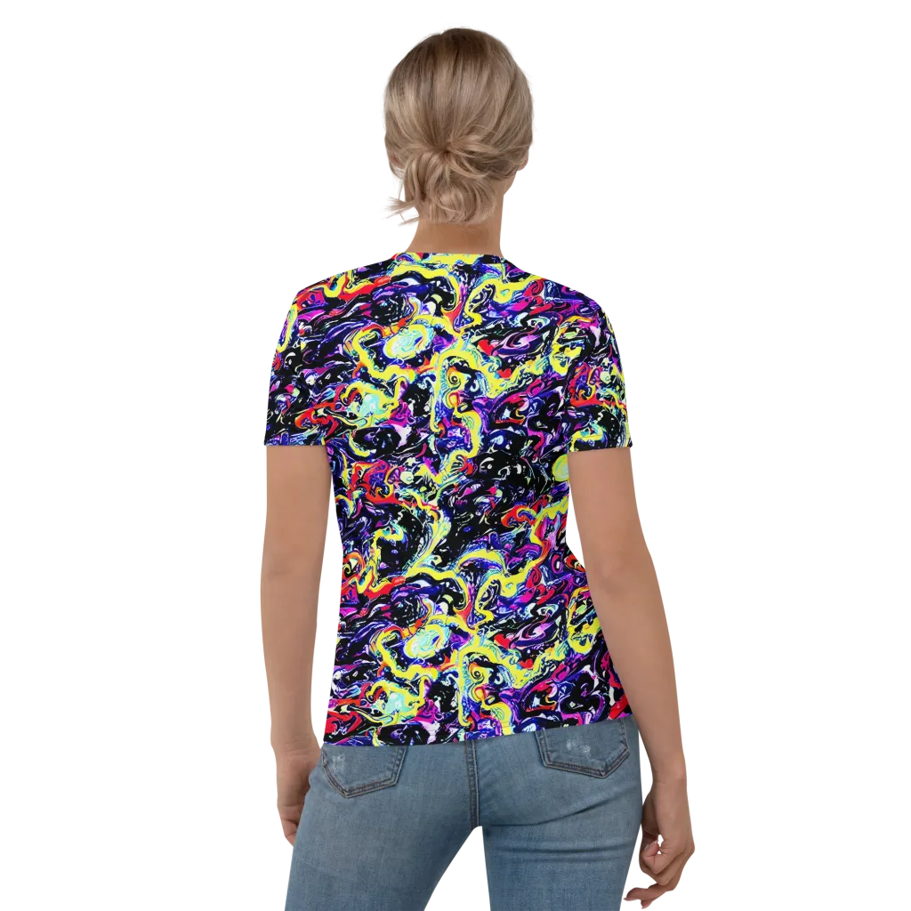 Ultraviolet Whirlpool on Women's Crew Neck T-Shirt — Back