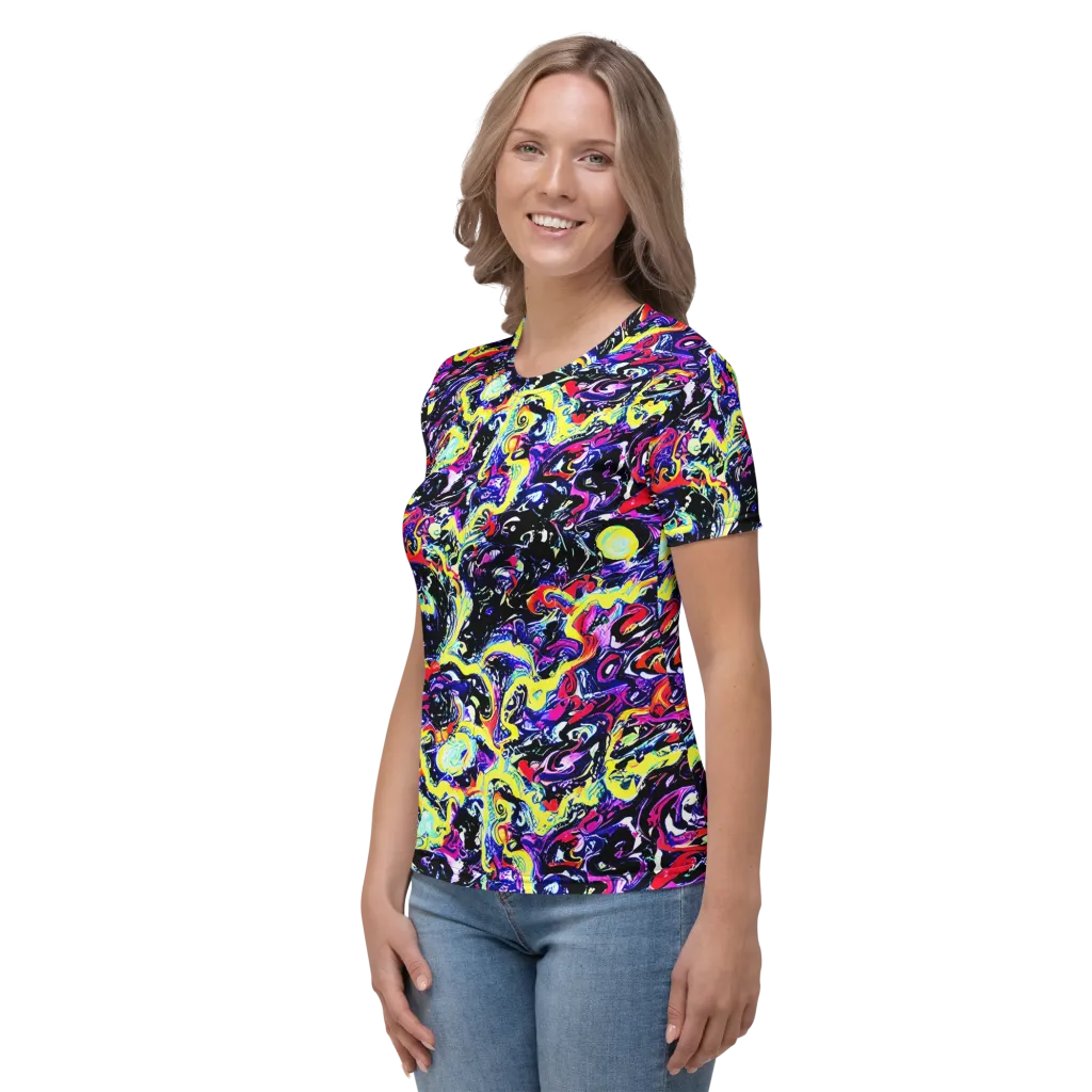 Ultraviolet Whirlpool on Women's Crew Neck T-Shirt — Left