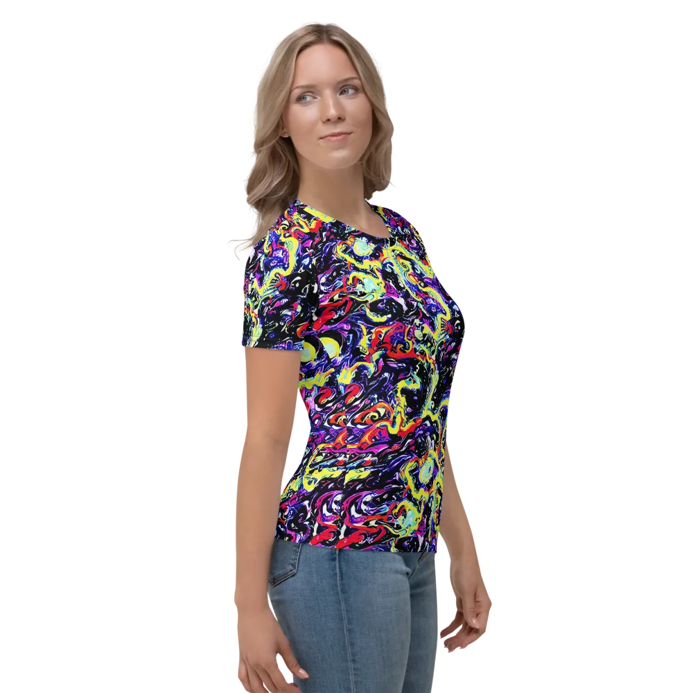 Ultraviolet Whirlpool on Women's Crew Neck T-Shirt — Right