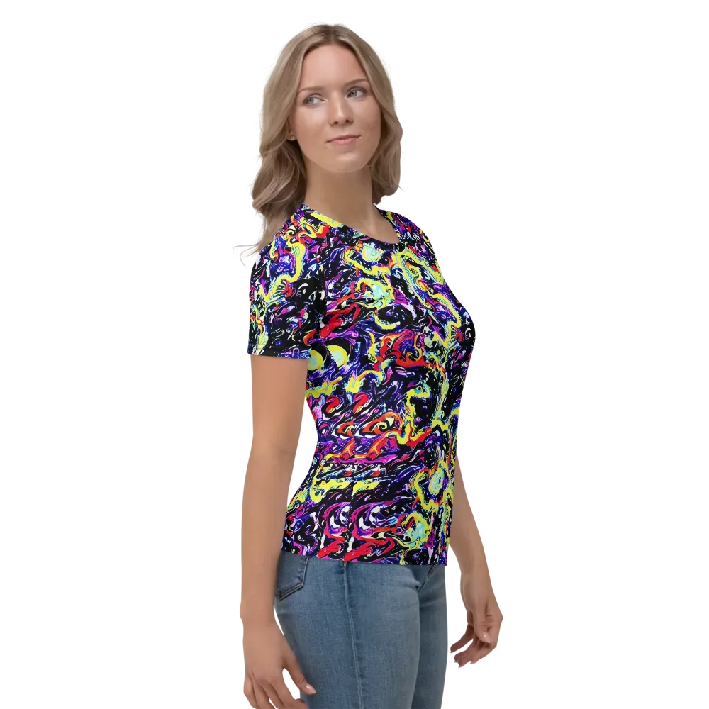 Ultraviolet Whirlpool on Women's Crew Neck T-Shirt — Right