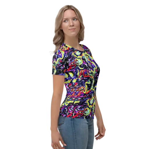Ultraviolet Whirlpool on a Women's Crew Neck T-Shirt