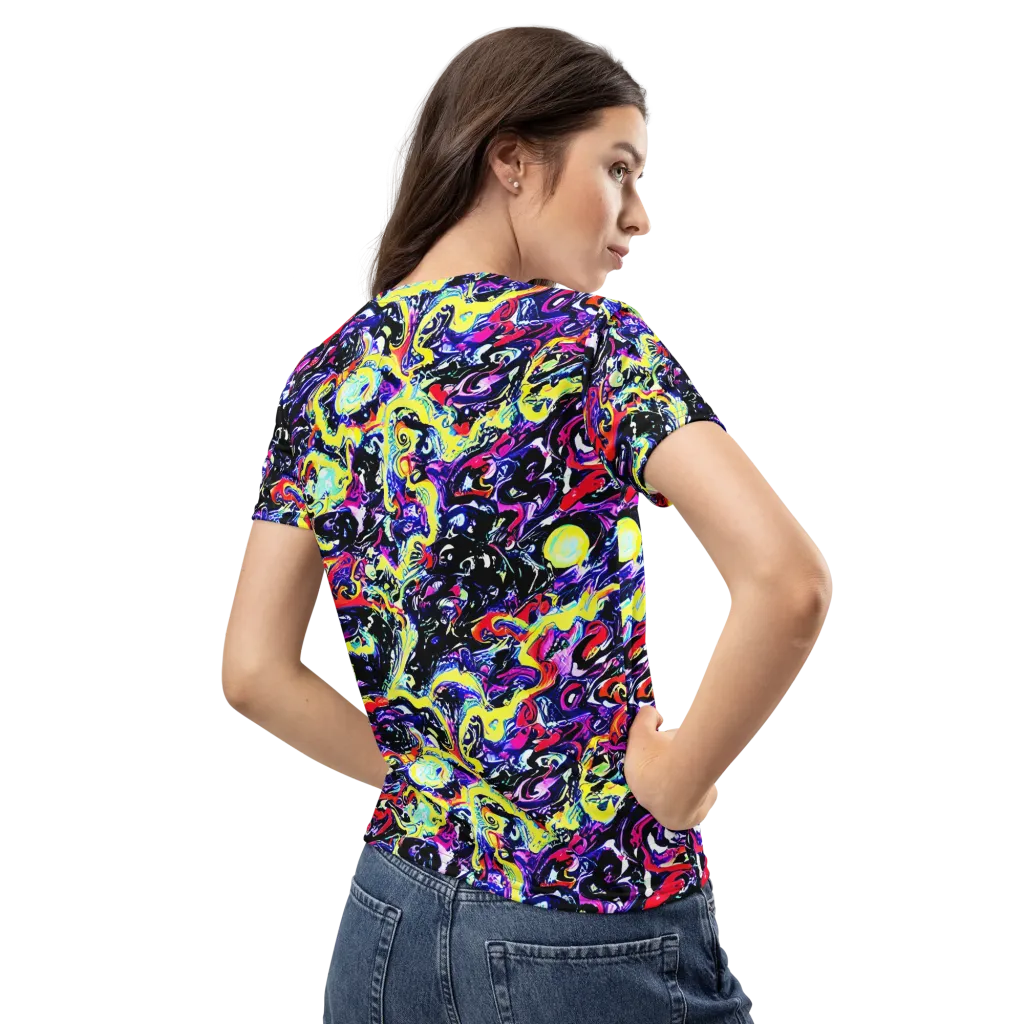 Ultraviolet Whirlpool on Women's Crew Neck T-Shirt — Back