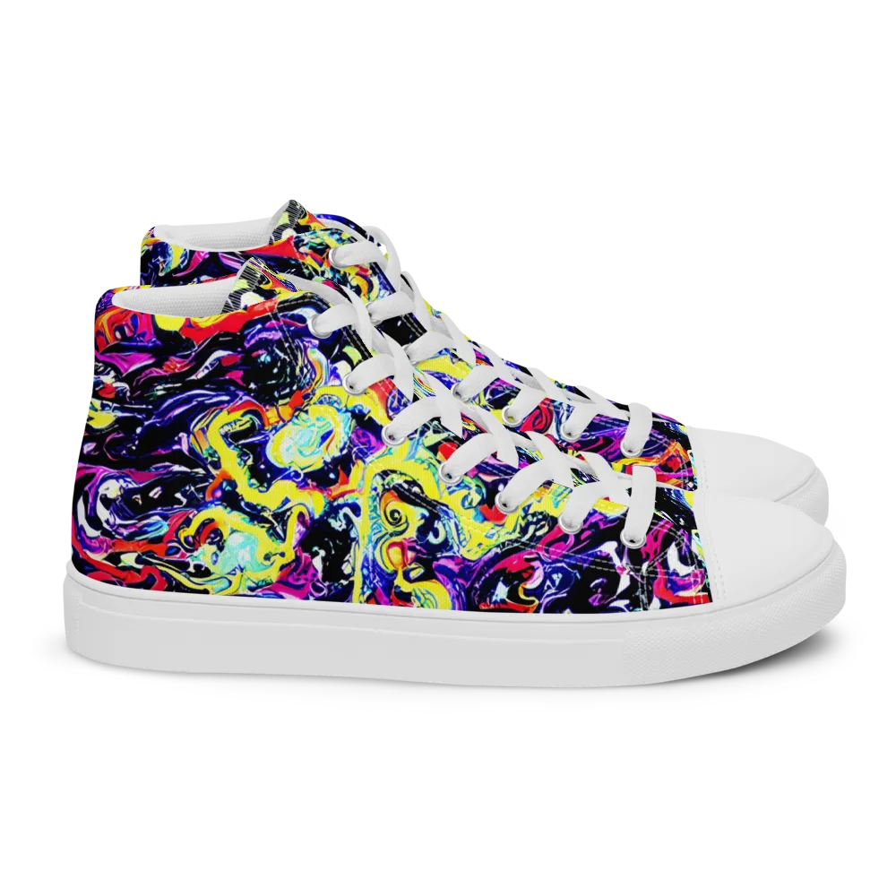 Ultraviolet Whirlpool on Women's High Top Canvas Shoes — Right