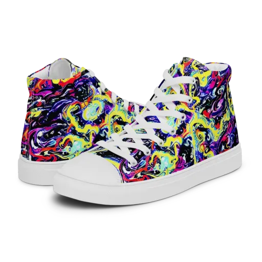 Ultraviolet Whirlpool on a Women's High Top Canvas Shoes