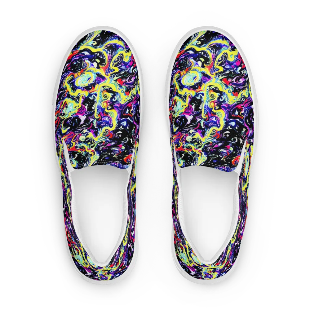 Ultraviolet Whirlpool on Men's Slip-On Canvas Shoes — Front