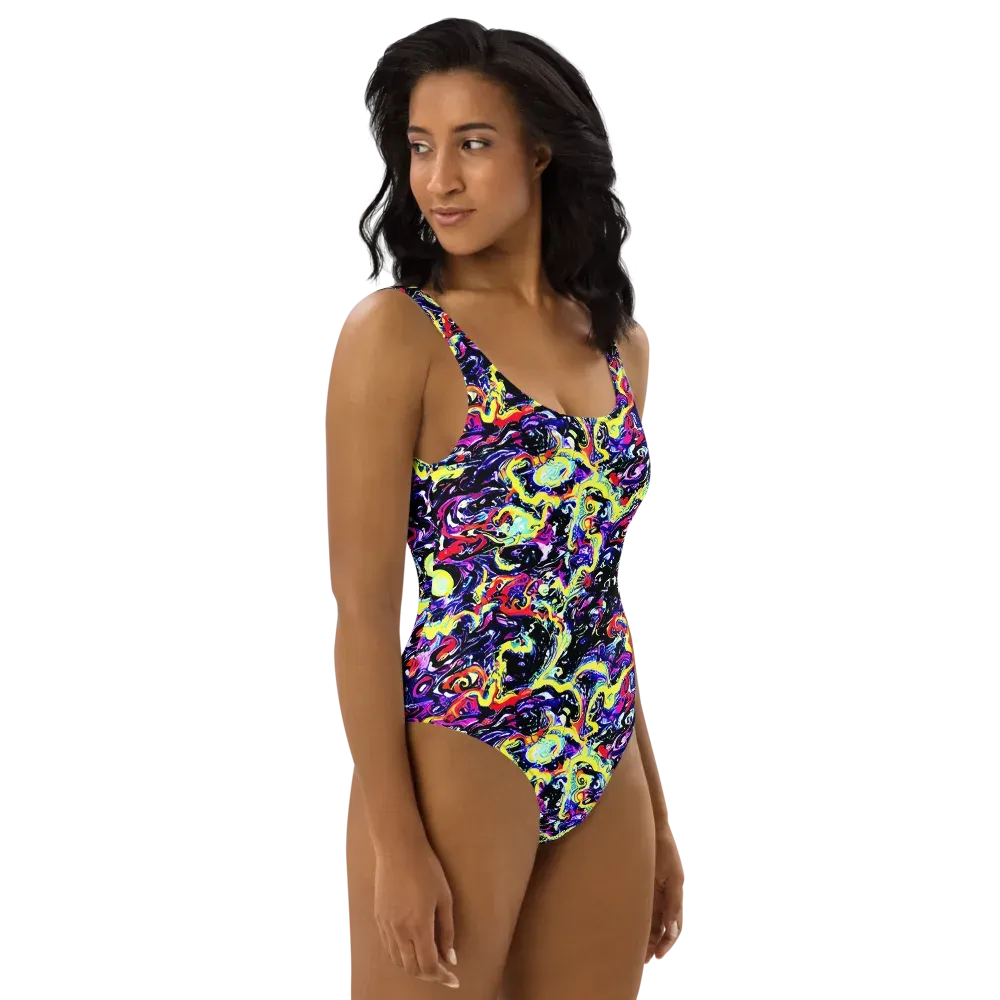 Ultraviolet Whirlpool on One-Piece Swimsuit — Right