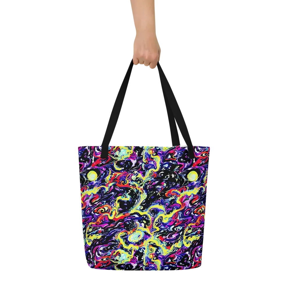Ultraviolet Whirlpool on Large Tote Bag W/ Pocket — Front