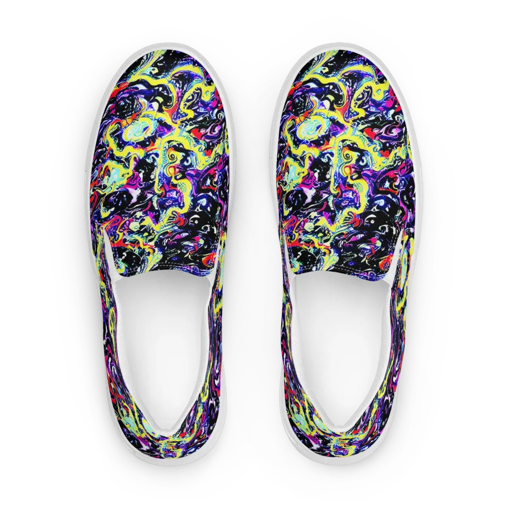 Ultraviolet Whirlpool on Women's Slip-On Canvas Shoes — Front