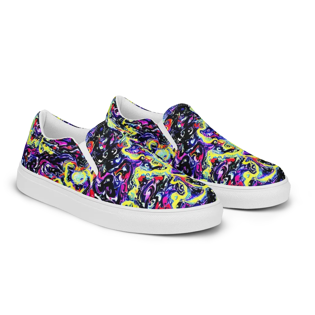 Ultraviolet Whirlpool on Women's Slip-On Canvas Shoes — Right Front
