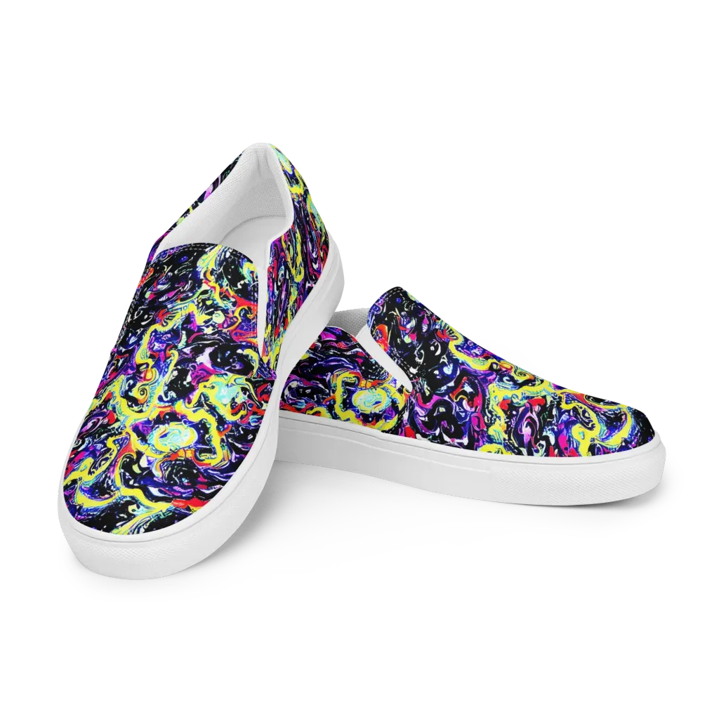 Ultraviolet Whirlpool on Women's Slip-On Canvas Shoes — Left Front