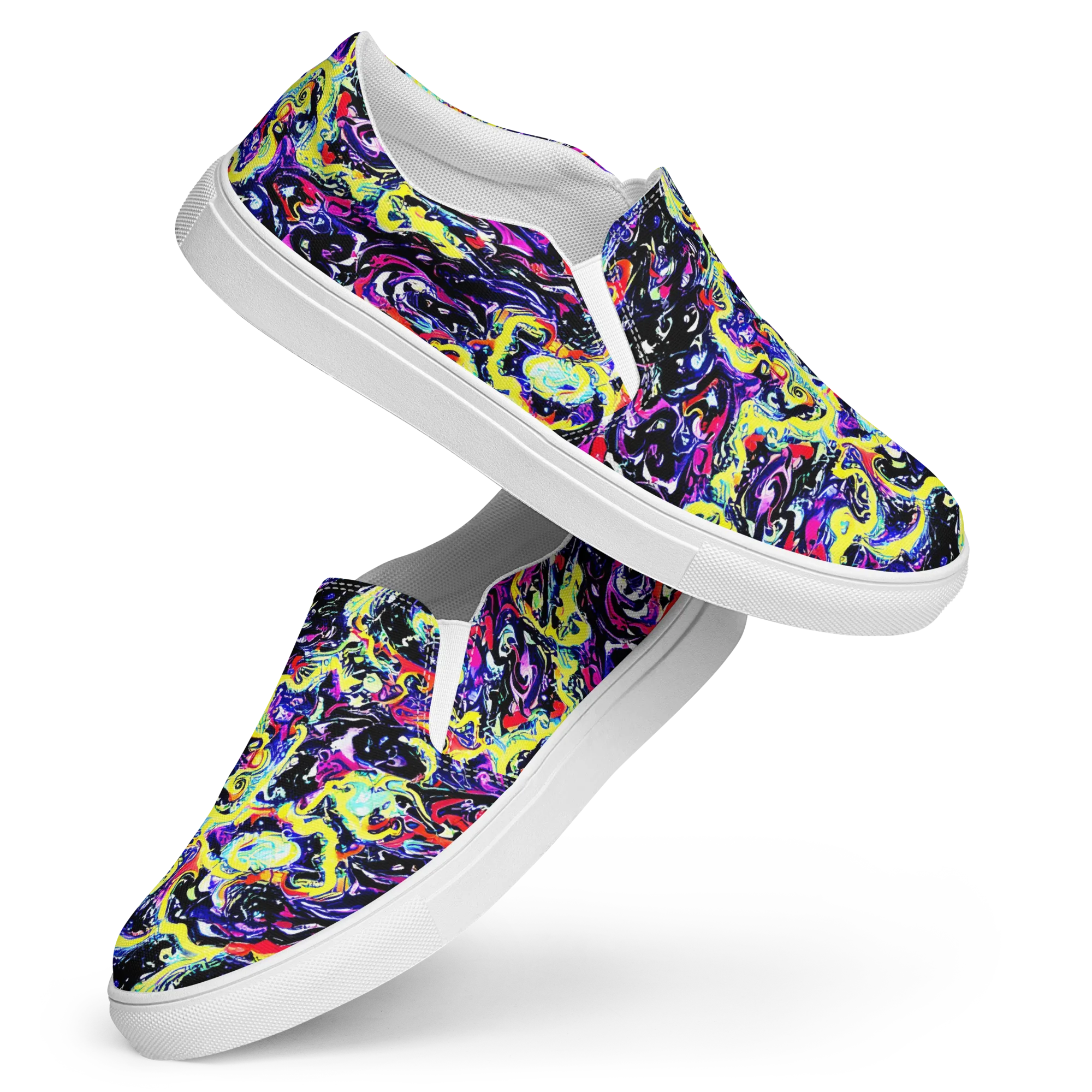 Ultraviolet Whirlpool on Women's Slip-On Canvas Shoes — Front