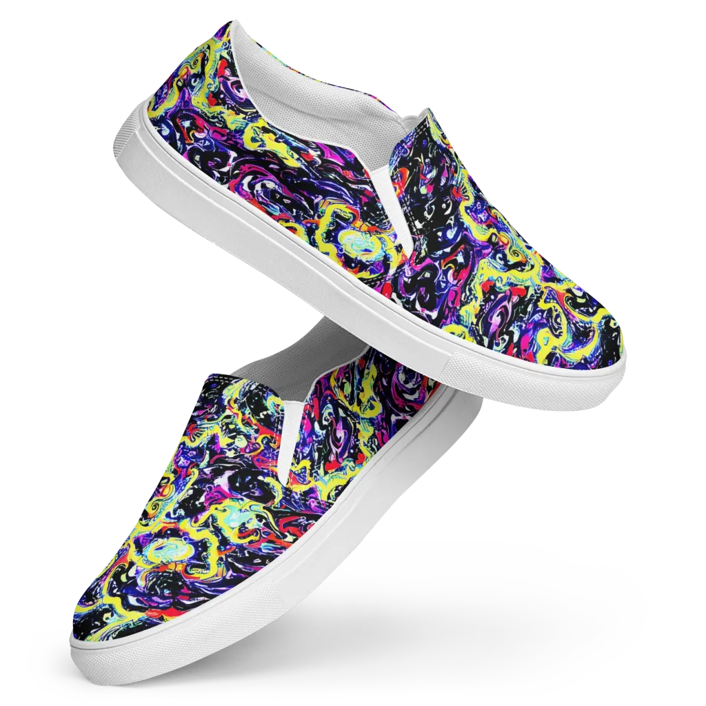 Ultraviolet Whirlpool on Women's Slip-On Canvas Shoes — Front