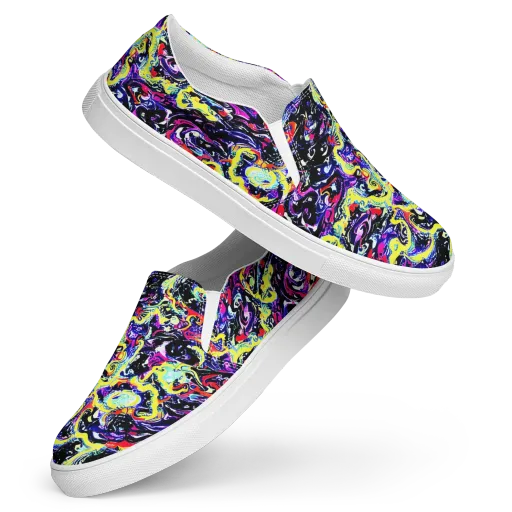 Ultraviolet Whirlpool on a Women's Slip-On Canvas Shoes