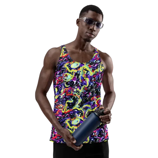 Ultraviolet Whirlpool on a Men's Tank Top