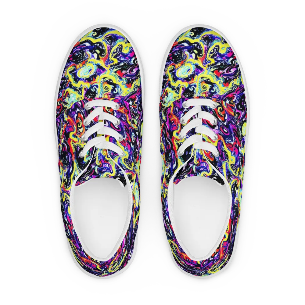 Ultraviolet Whirlpool on Men's Lace-Up Canvas Shoes — Front