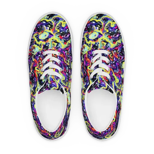 Ultraviolet Whirlpool on a Men's Lace-Up Canvas Shoes