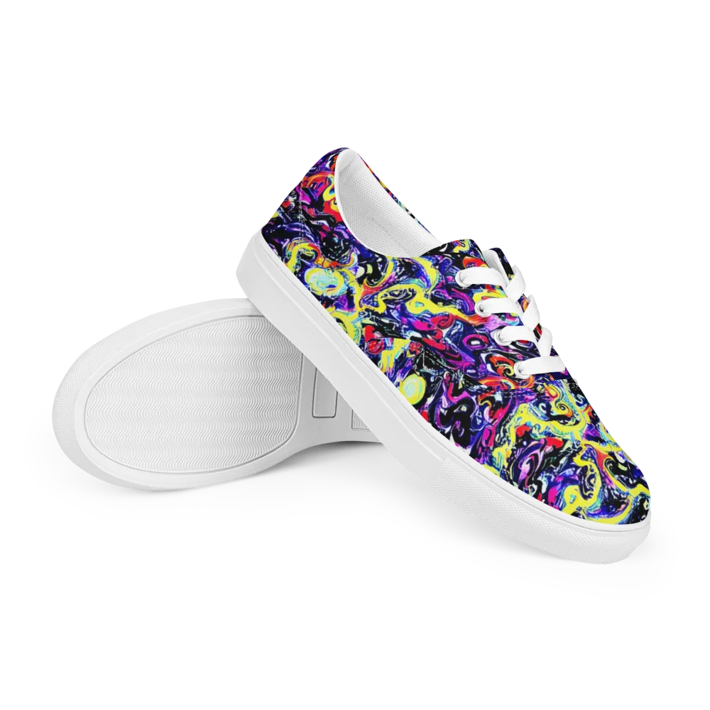 Ultraviolet Whirlpool on Men's Lace-Up Canvas Shoes — Right Front