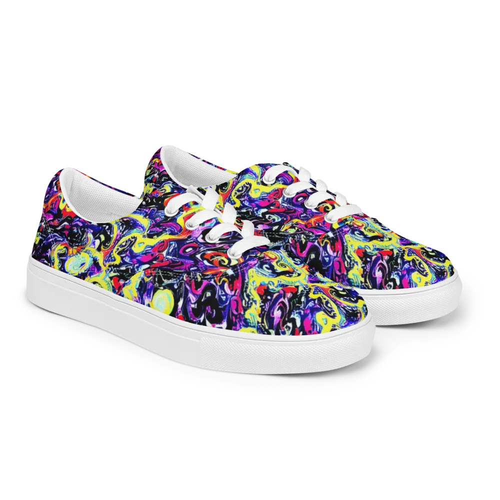 Ultraviolet Whirlpool on Men's Lace-Up Canvas Shoes — Right Front