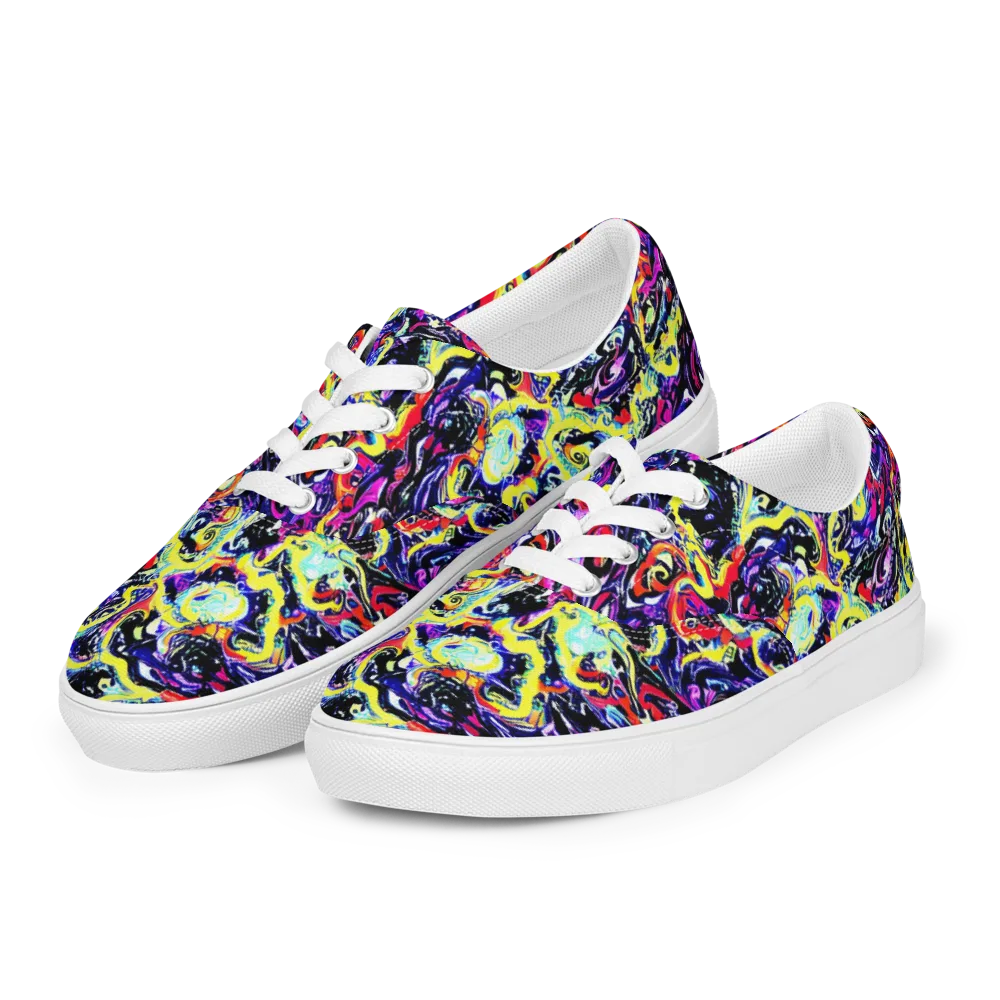 Ultraviolet Whirlpool on Men's Lace-Up Canvas Shoes — Left Front