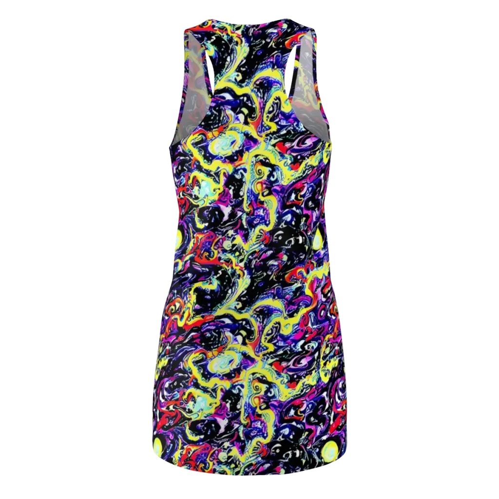 Ultraviolet Whirlpool on Racerback Dress — Back