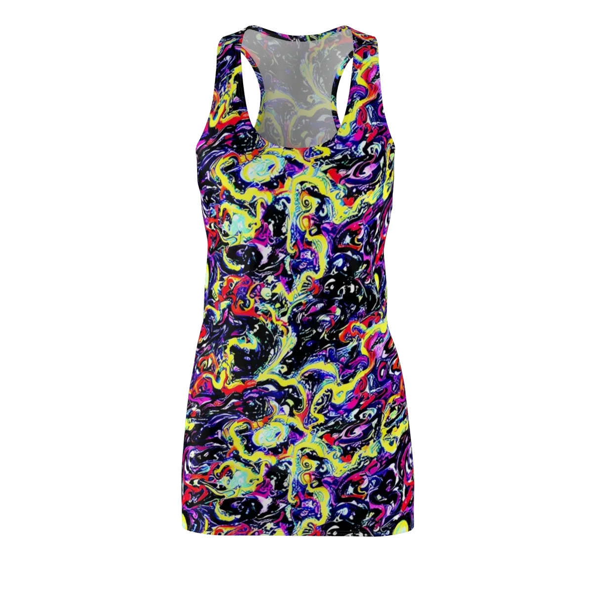 Ultraviolet Whirlpool on Racerback Dress — Front